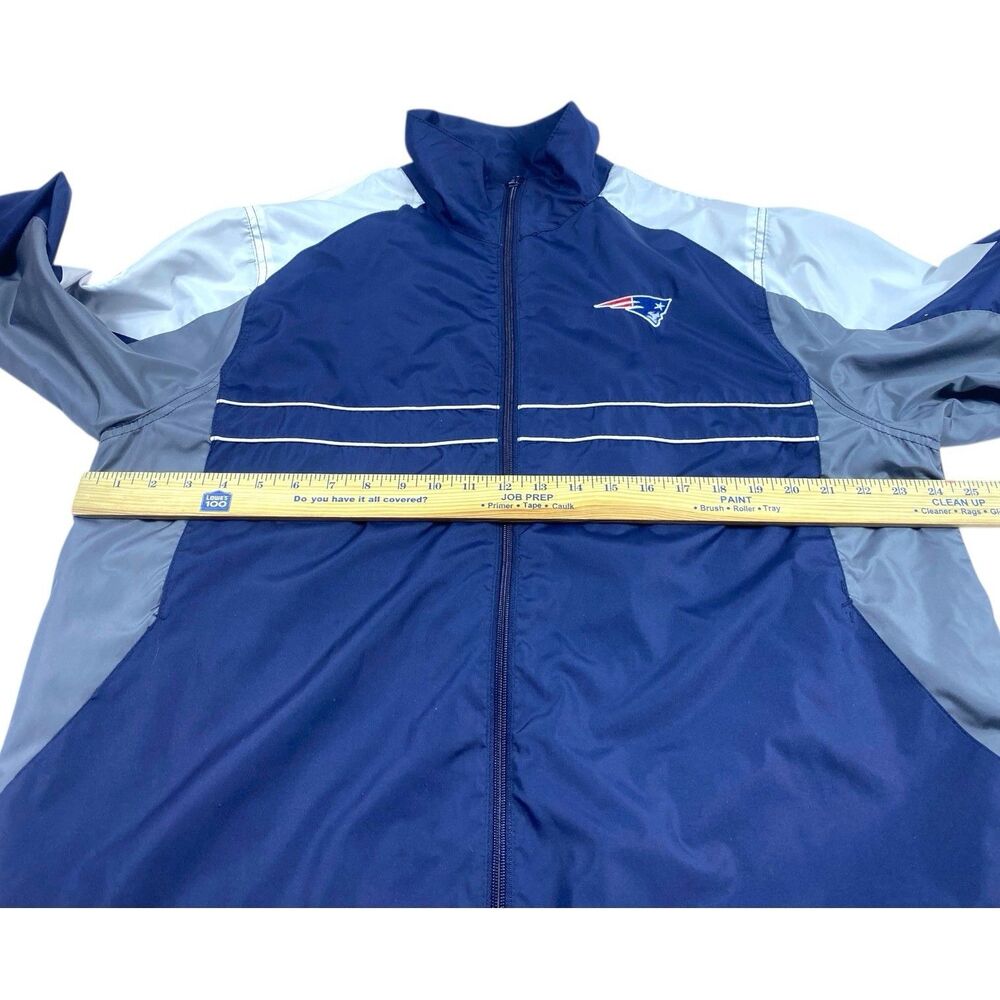 Dunbrooke Patriots Windbreaker Mens LARGE Blue NFL Team Jacket Full Zip SI Logo - Picture 7 of 9